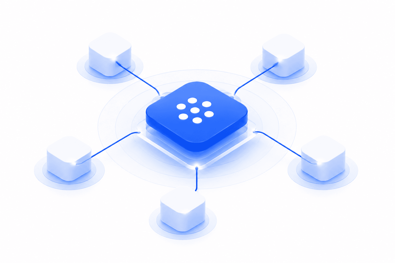 NodeRails Card Network hub connecting apps, wallets, and on-chain services